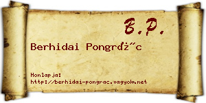 Berhidai Pongrác névjegykártya